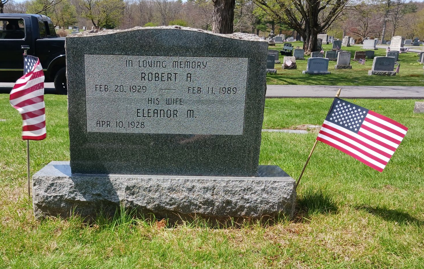 back of Gowan headstone after cleaning