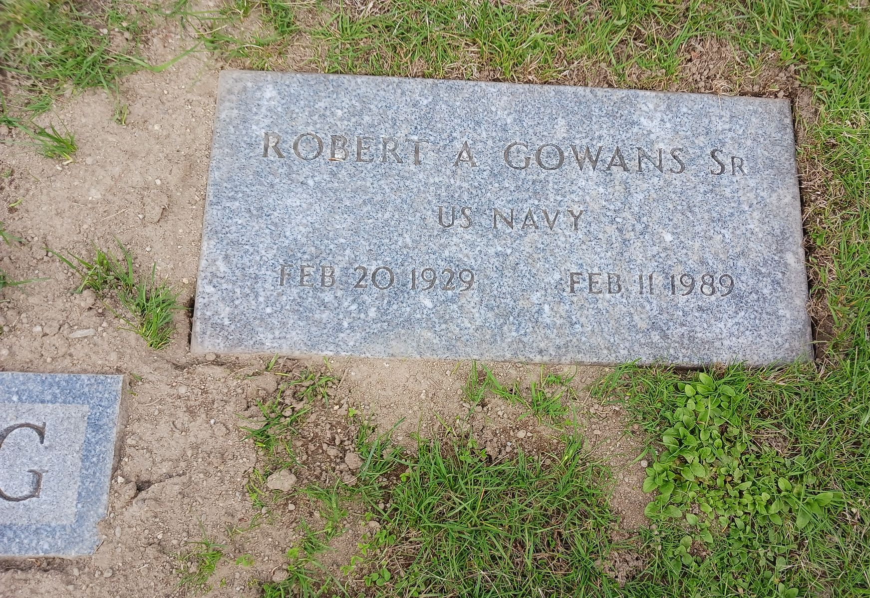 Gowans footstone after cleaning.