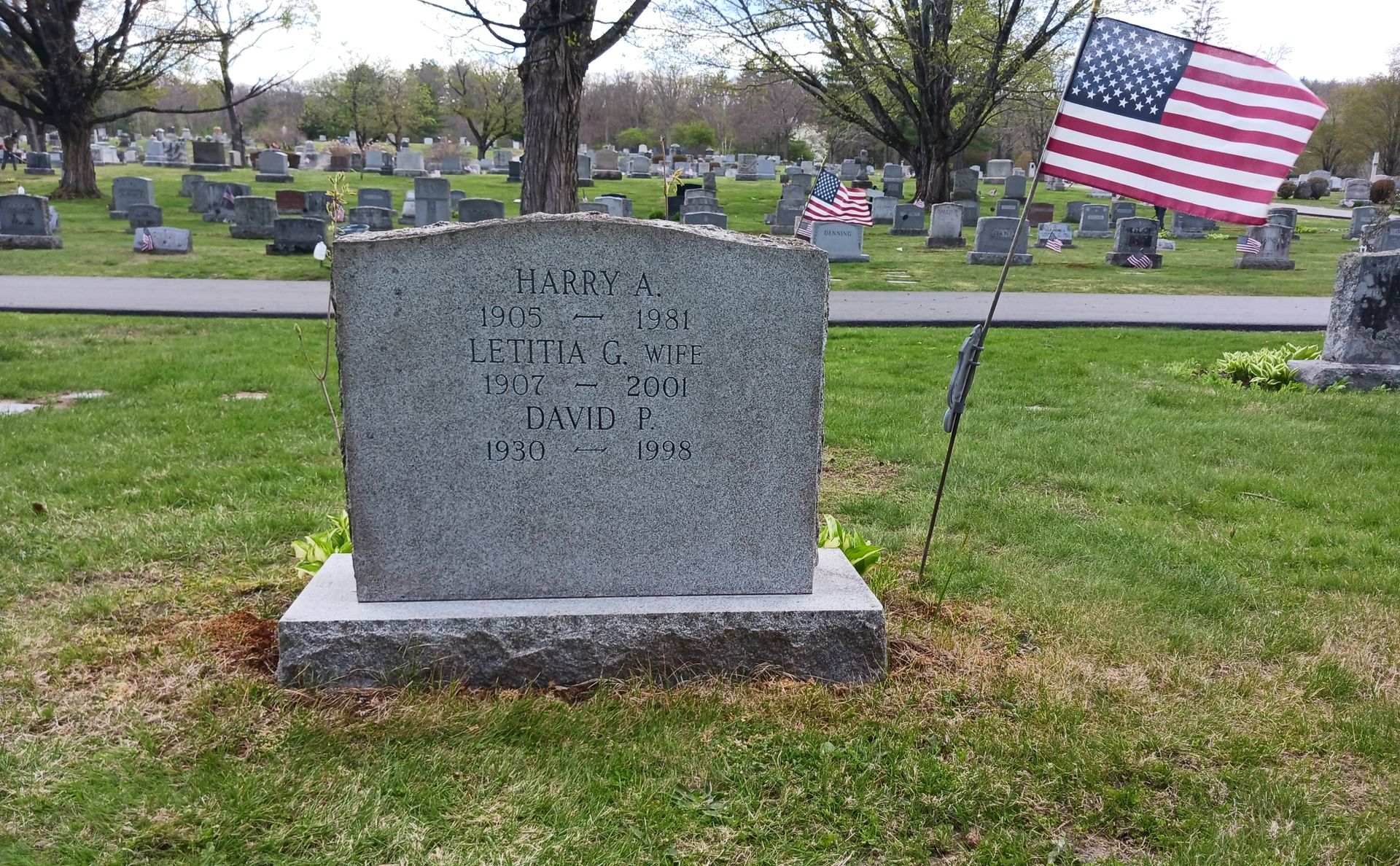 Back of Bartlett headstone after cleaning