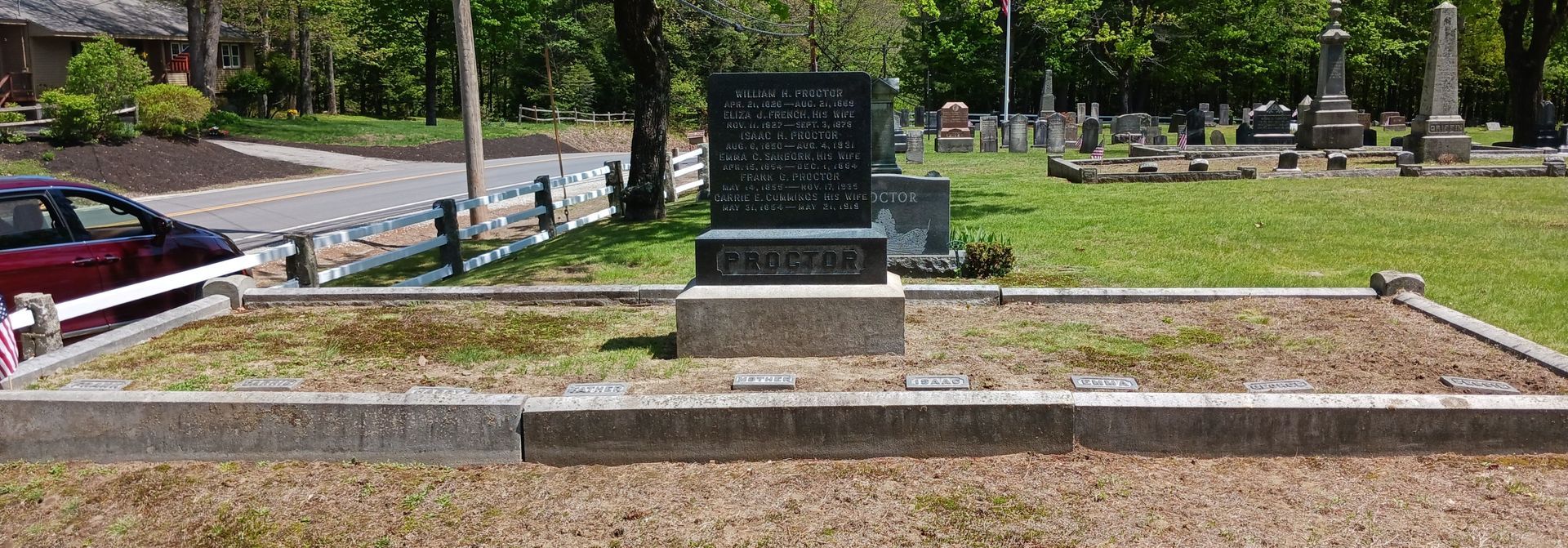 Cleaned headstone and family plot