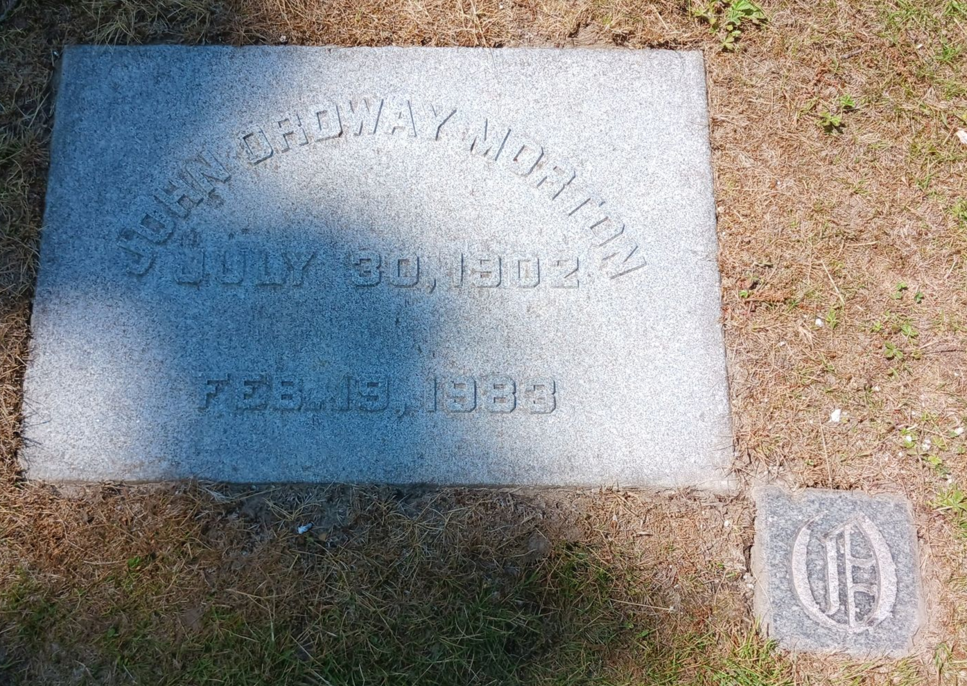 Cleaned granite footstone