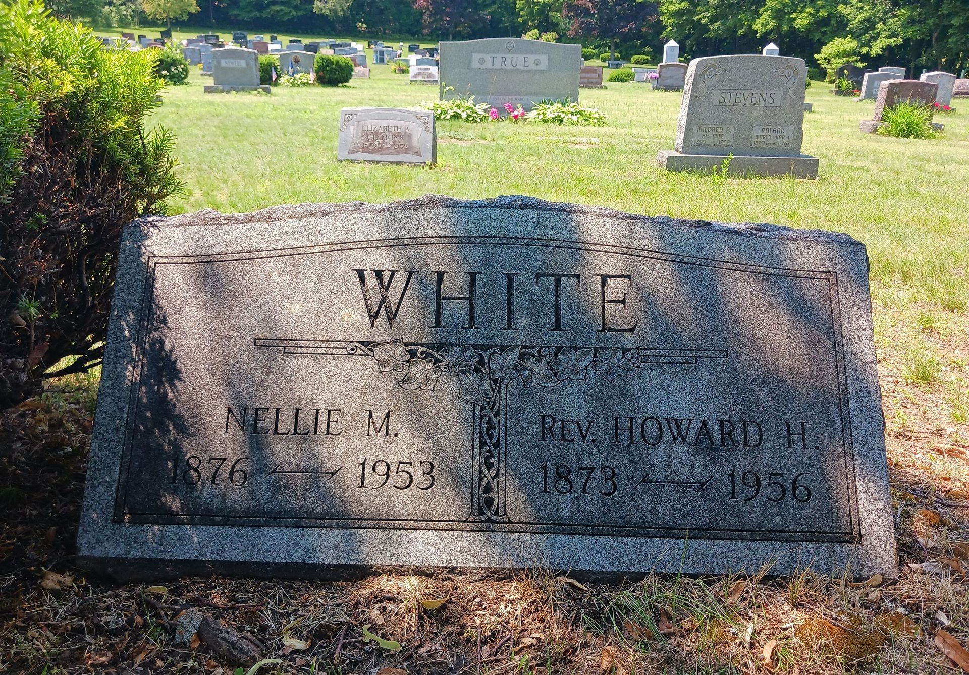 Cleaned headstone
 in a cemetery