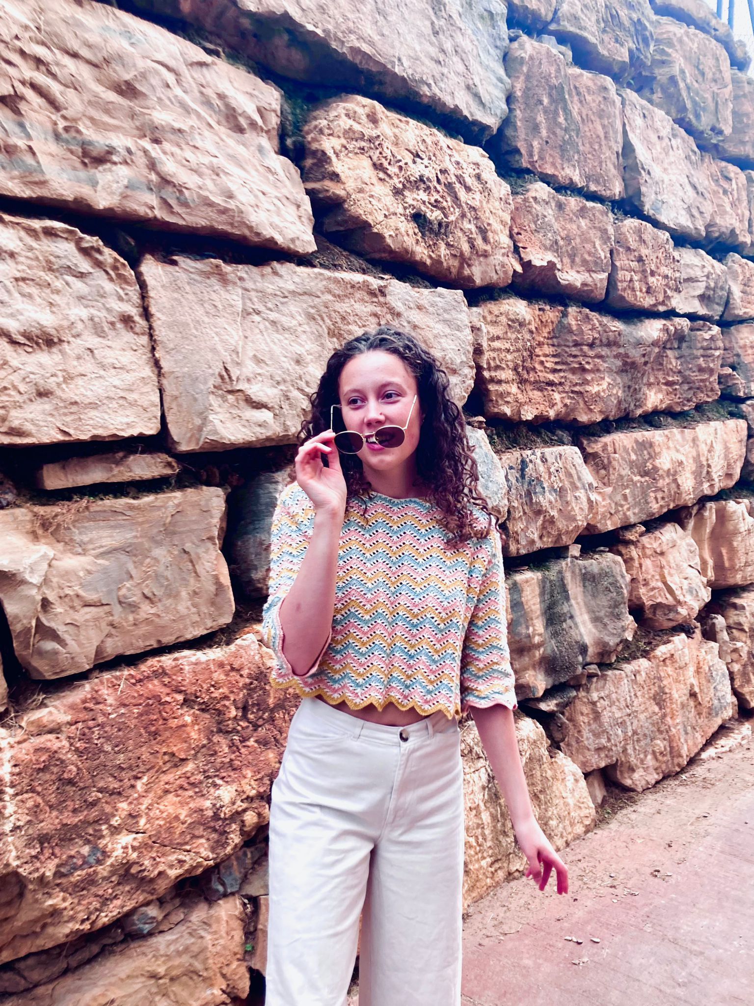 crochet blouse with zigzag pattern 