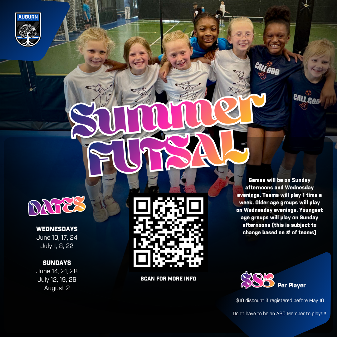 Auburn Soccer Club Winter Futsal flyer