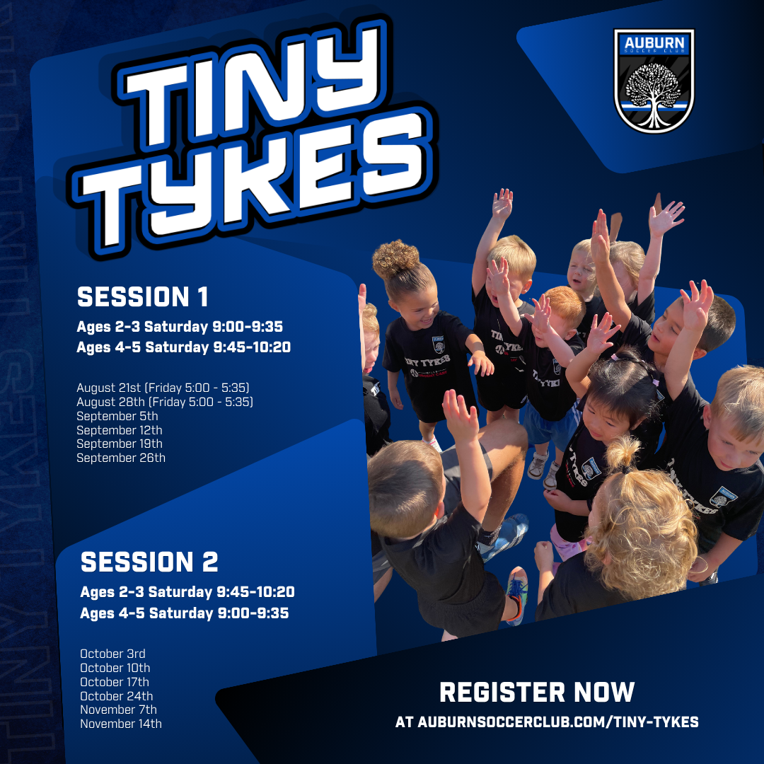Auburn Soccer Club spring tryouts flyer