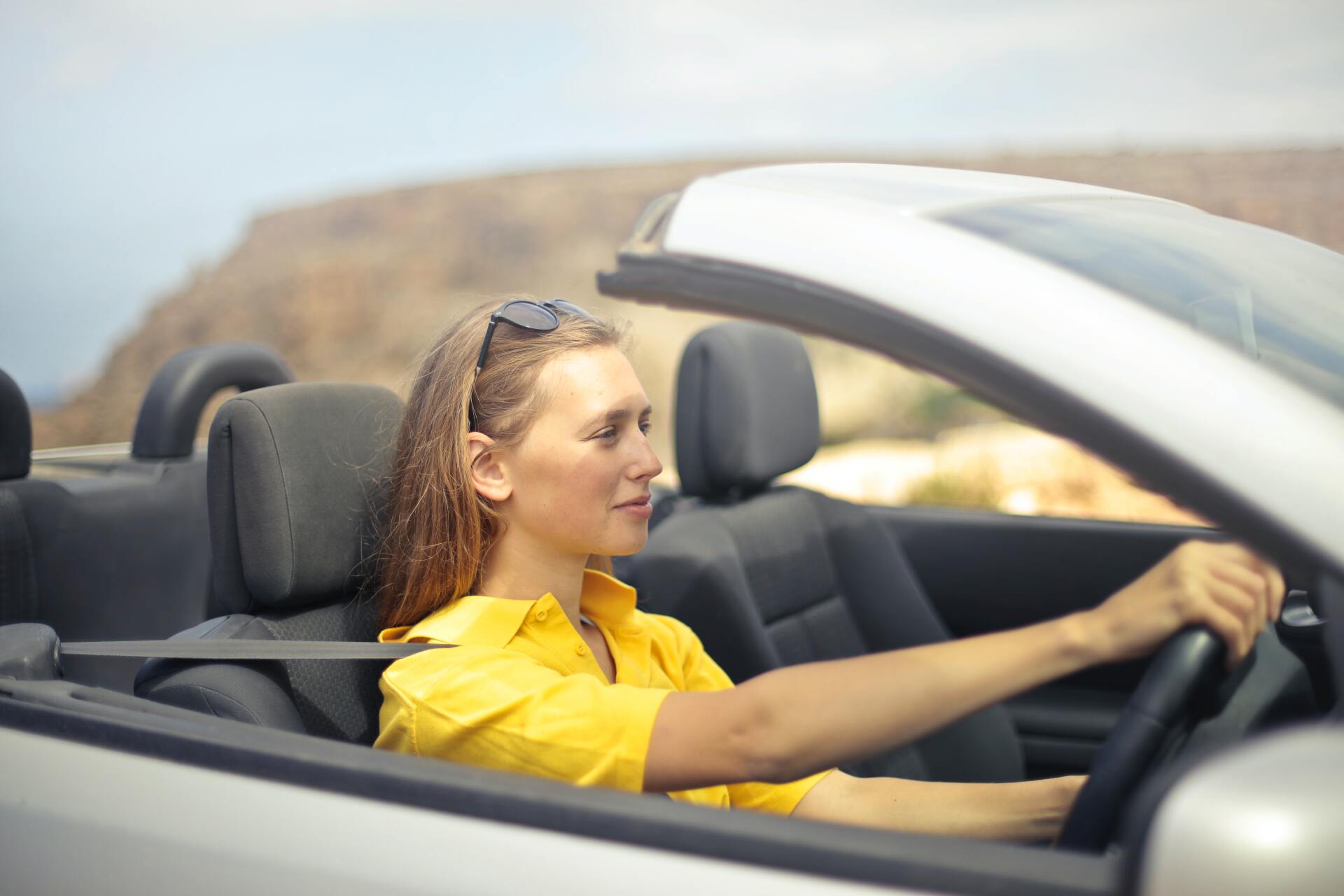 A beautiful female driver