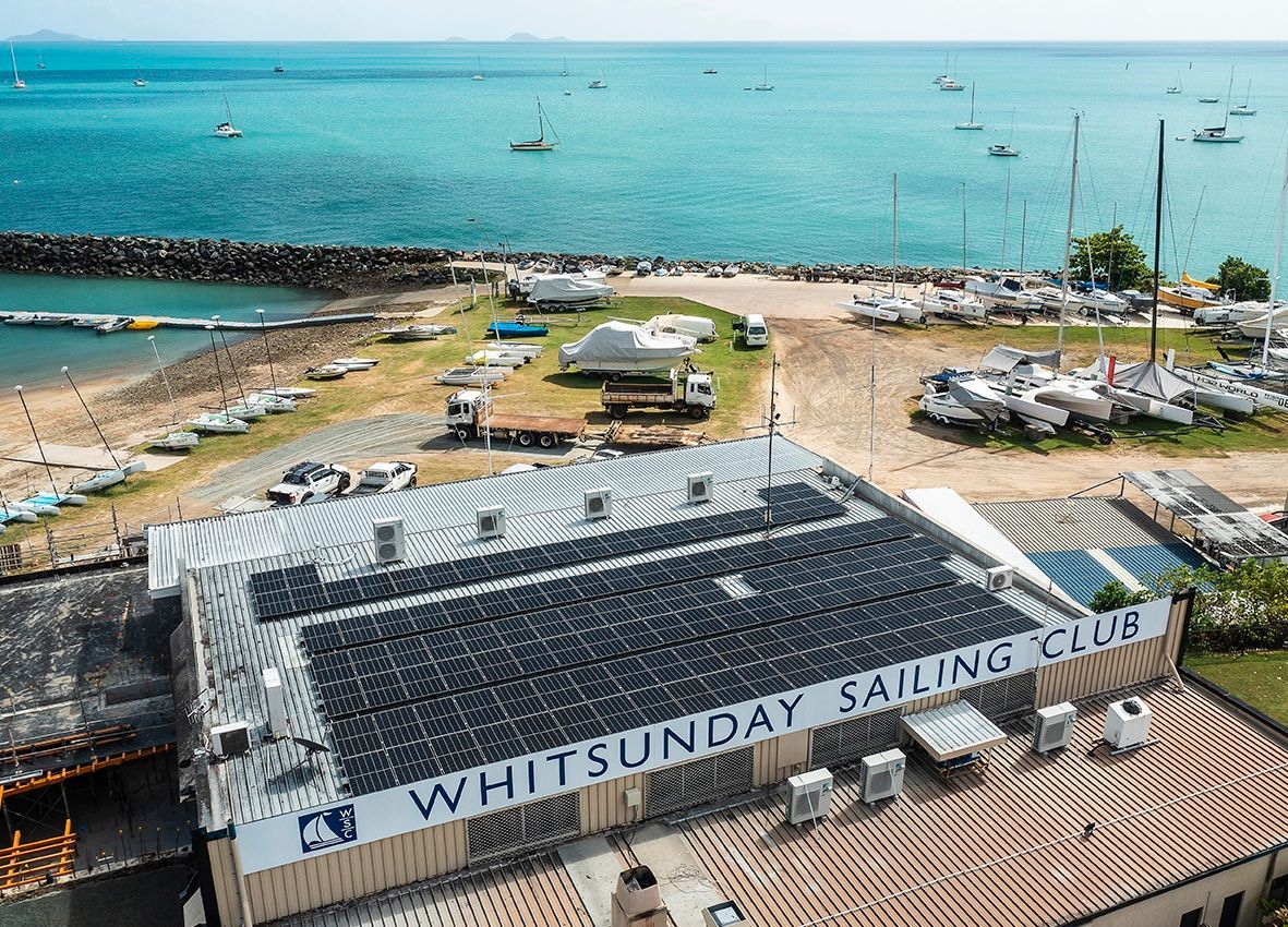 The Whitsunday Sailing Club Building With Solar Panels On The Roof — Solar Power Whitsunday In Cannon Valley, QLD
