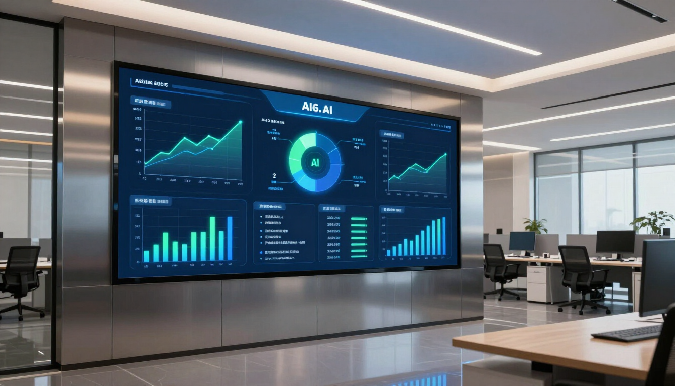 Modern AI finance dashboard showing credit control analytics and debt recovery trends for 2025.