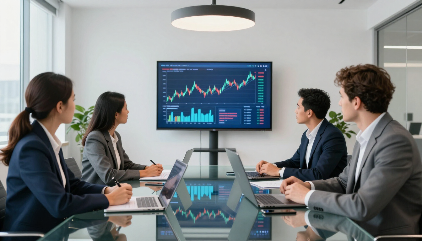 Professional business meeting for debt strategy