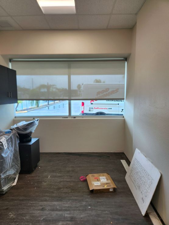 Spec screen shades we installed for a new salon