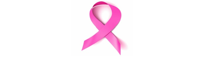 A pink ribbon on a white background is a symbol of breast cancer awareness.