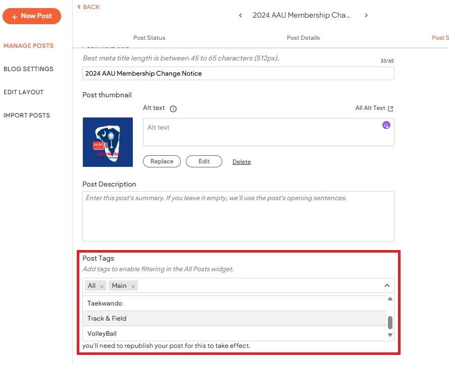 A screenshot of a website showing how to create a post.
