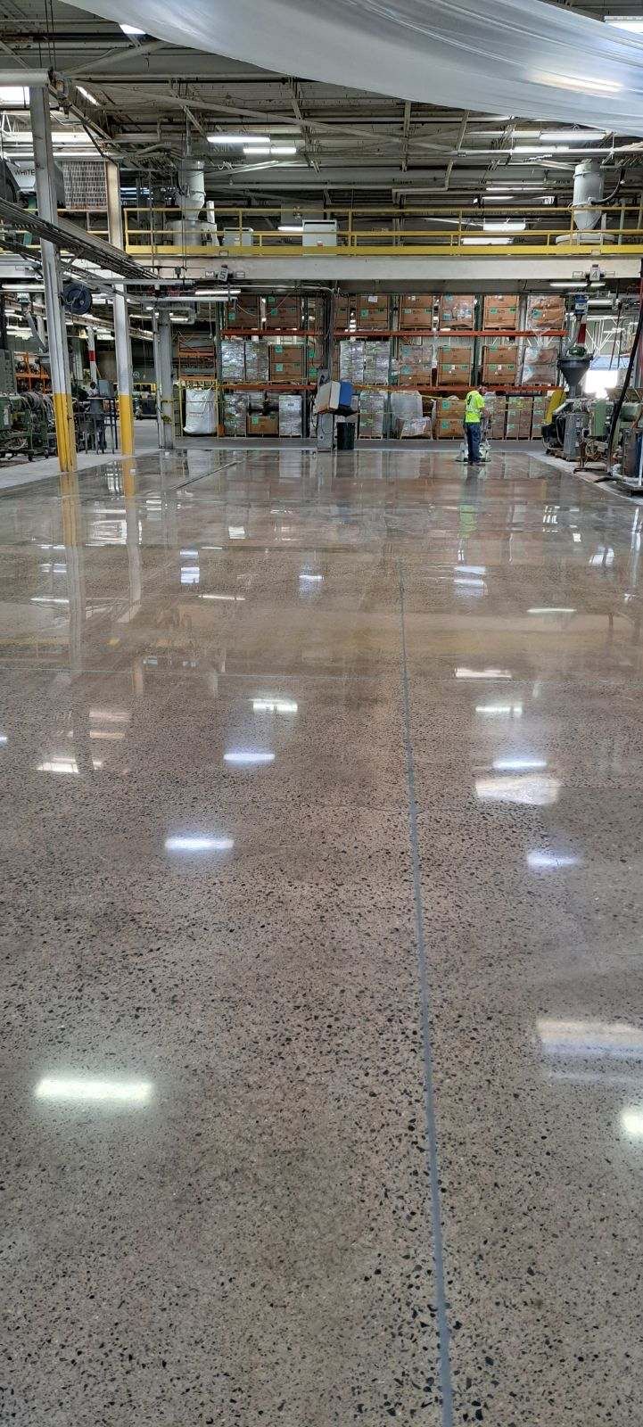 Large industrial facility with polished concrete floor Erie PA by 814 Epoxy