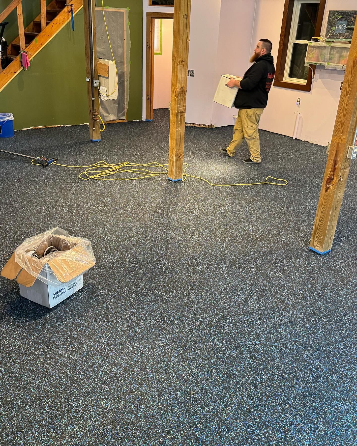 After getting the excess off, we scrape and sometimes sand the flake that stuck smooth