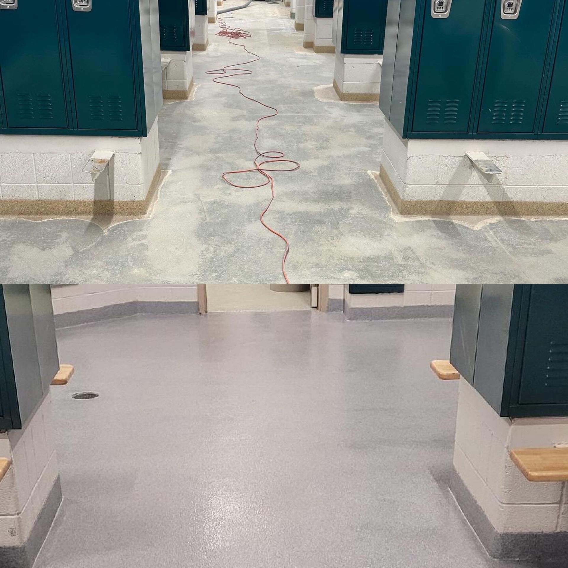 Concrete floor renovation before epoxy coating Erie PA 814 Epoxy project