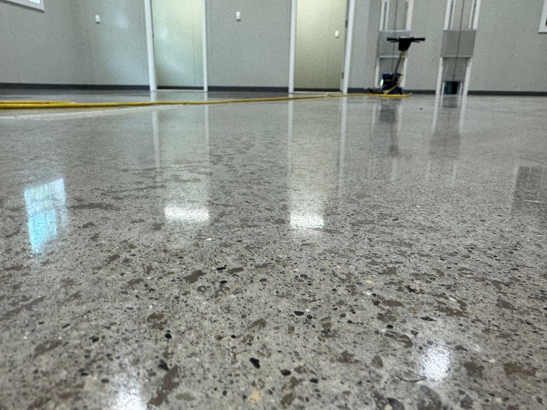 Polished concrete warehouse floor by 814 Epoxy Erie PA