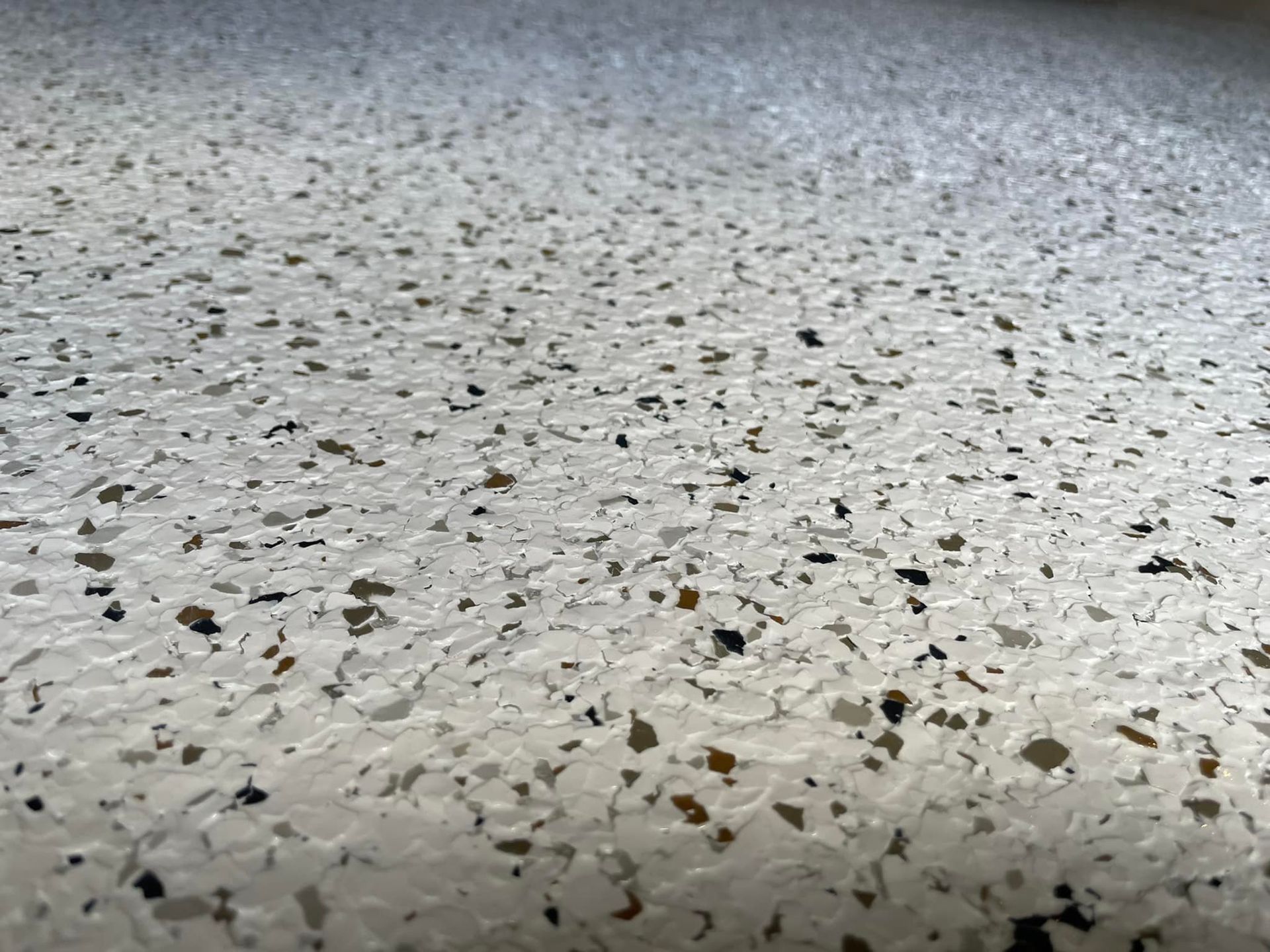 Colonial color flake floor by 814 Epoxy and More in Erie, PA