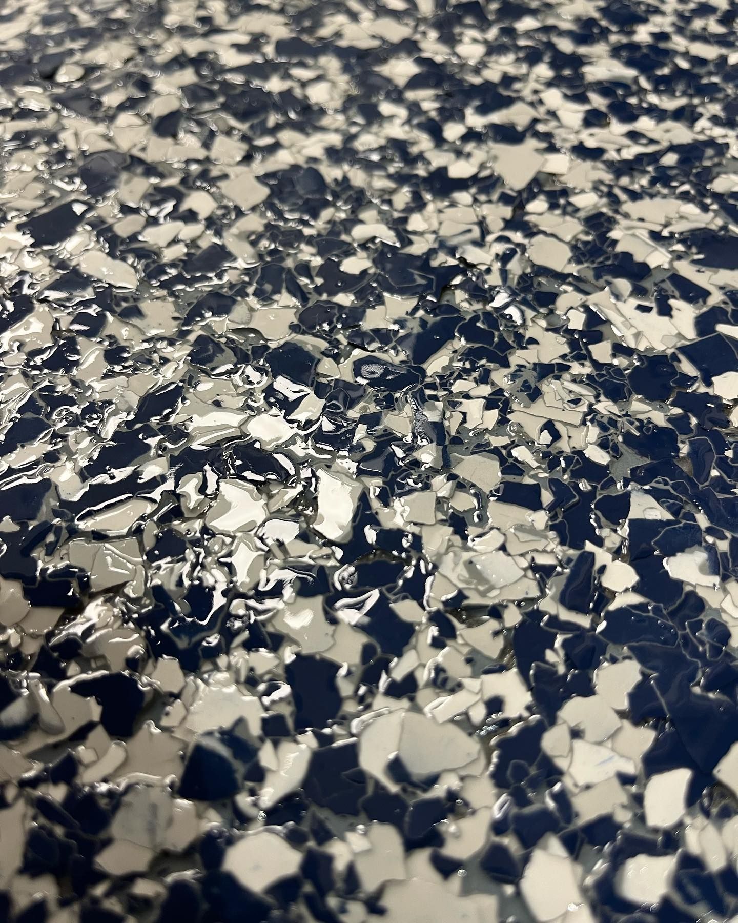 Custom epoxy flake color blend floor texture Erie PA 814 Epoxy and More