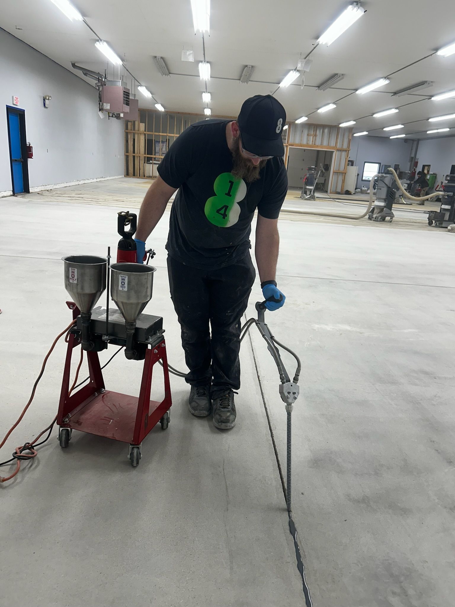 814 Epoxy crew working on crack filling concrete Erie PA