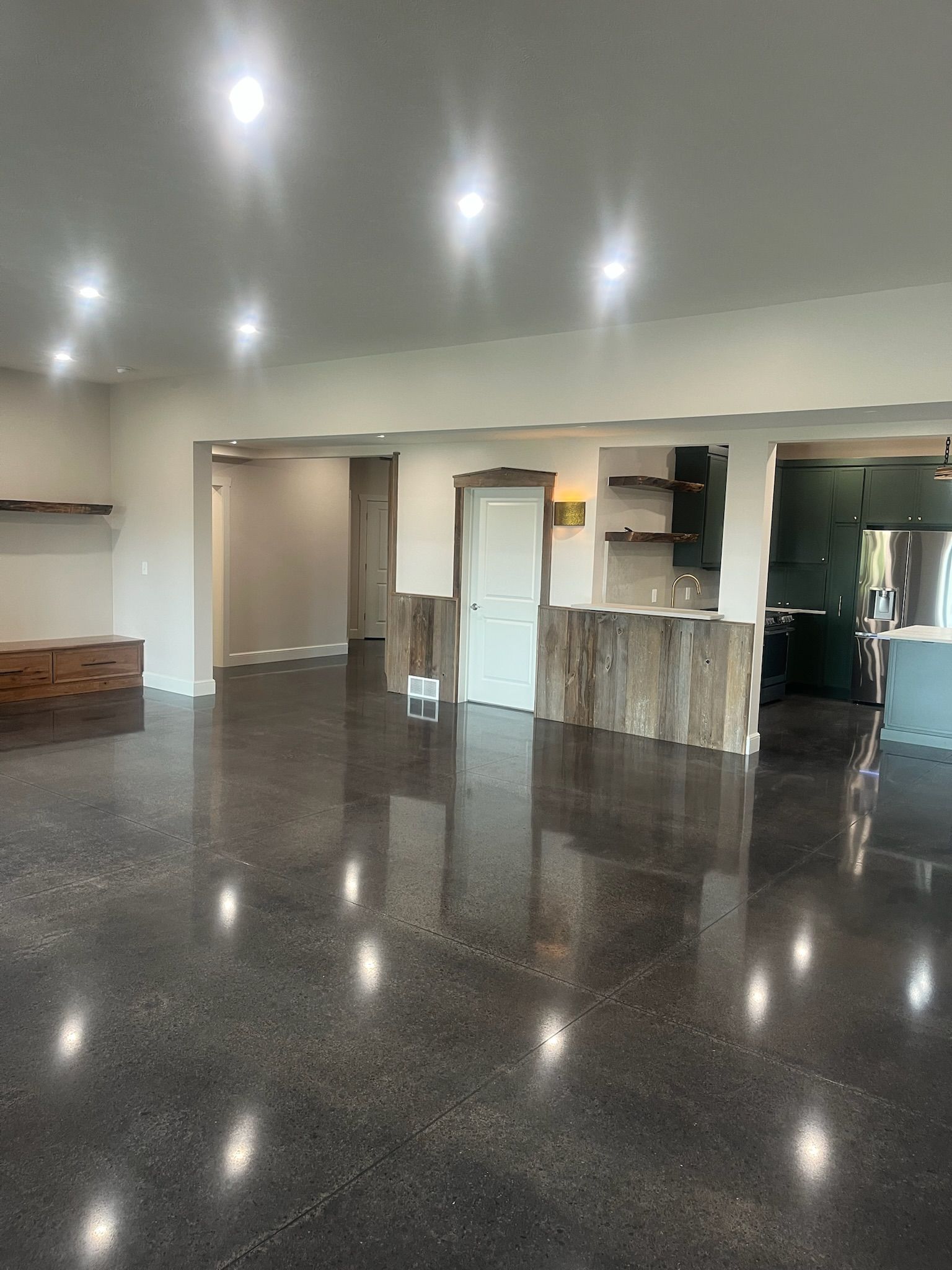 Polished concrete bedroom floor with modern finish Erie PA 814 Epoxy