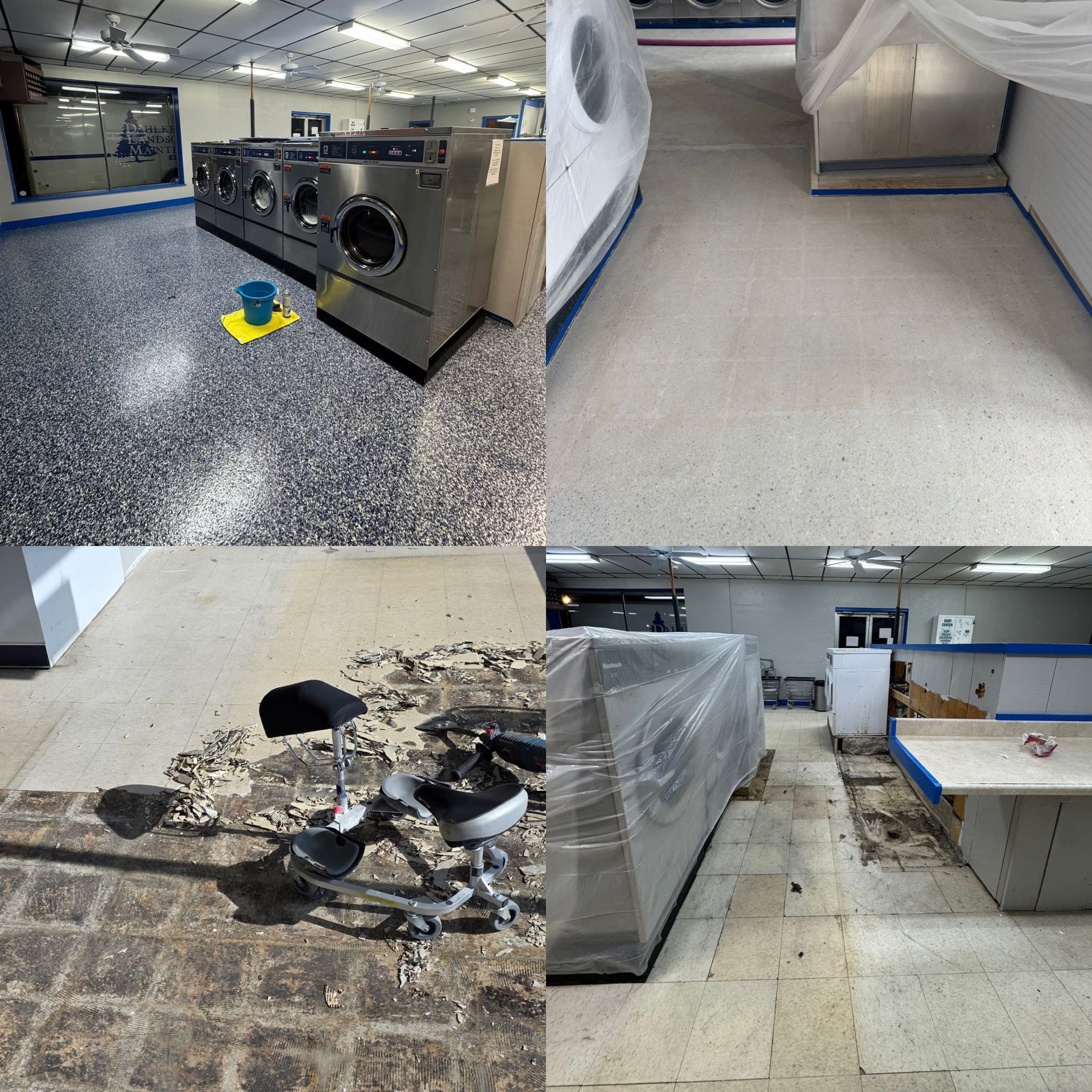 814 Epoxy concrete grinding equipment in commercial space Erie PA
