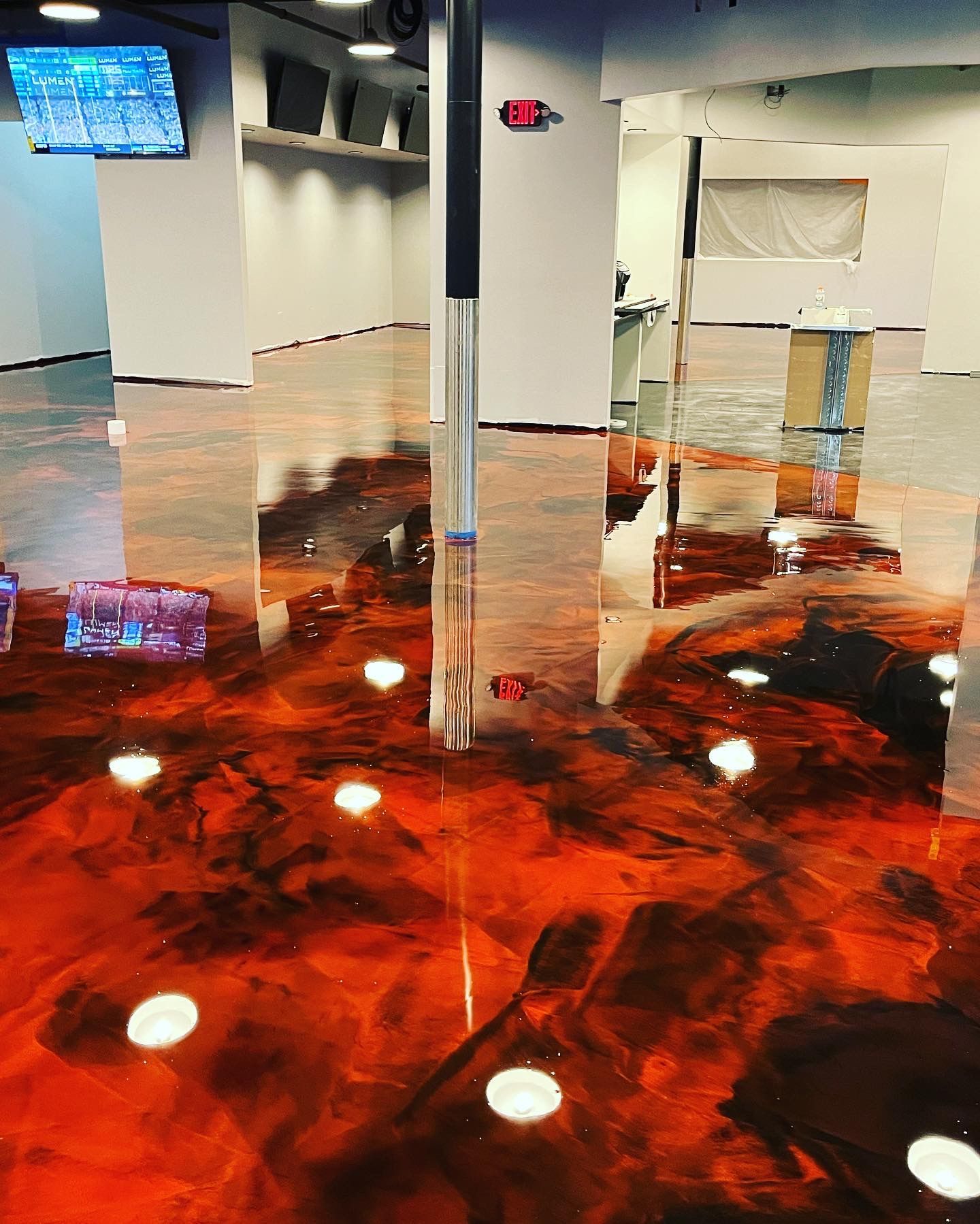 Metallic epoxy floor portfolio image from 814 Epoxy and More in Erie, PA