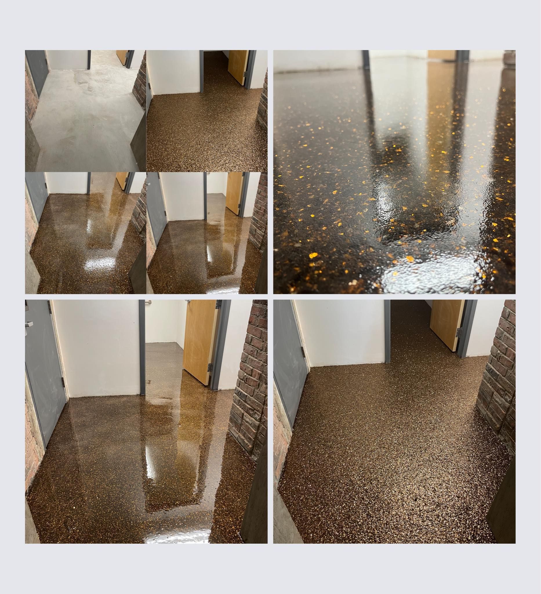 Epoxy flake and metallic floor collage project gallery Erie PA 814 Epoxy