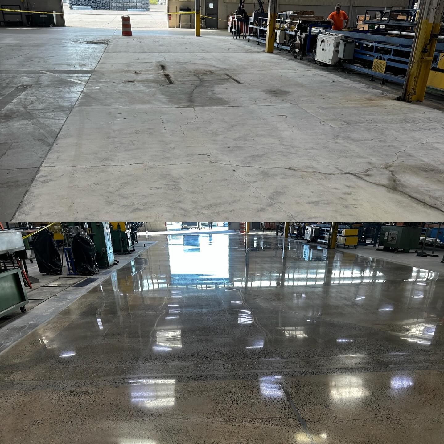 Polished concrete floor at JM Eagle facility by 814 Epoxy and More