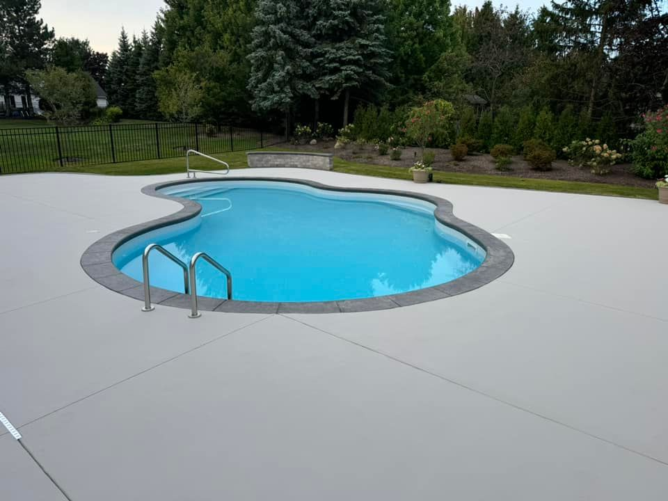 Cool Feel pool deck coating in a custom color by 814 Epoxy and More in Erie, PA