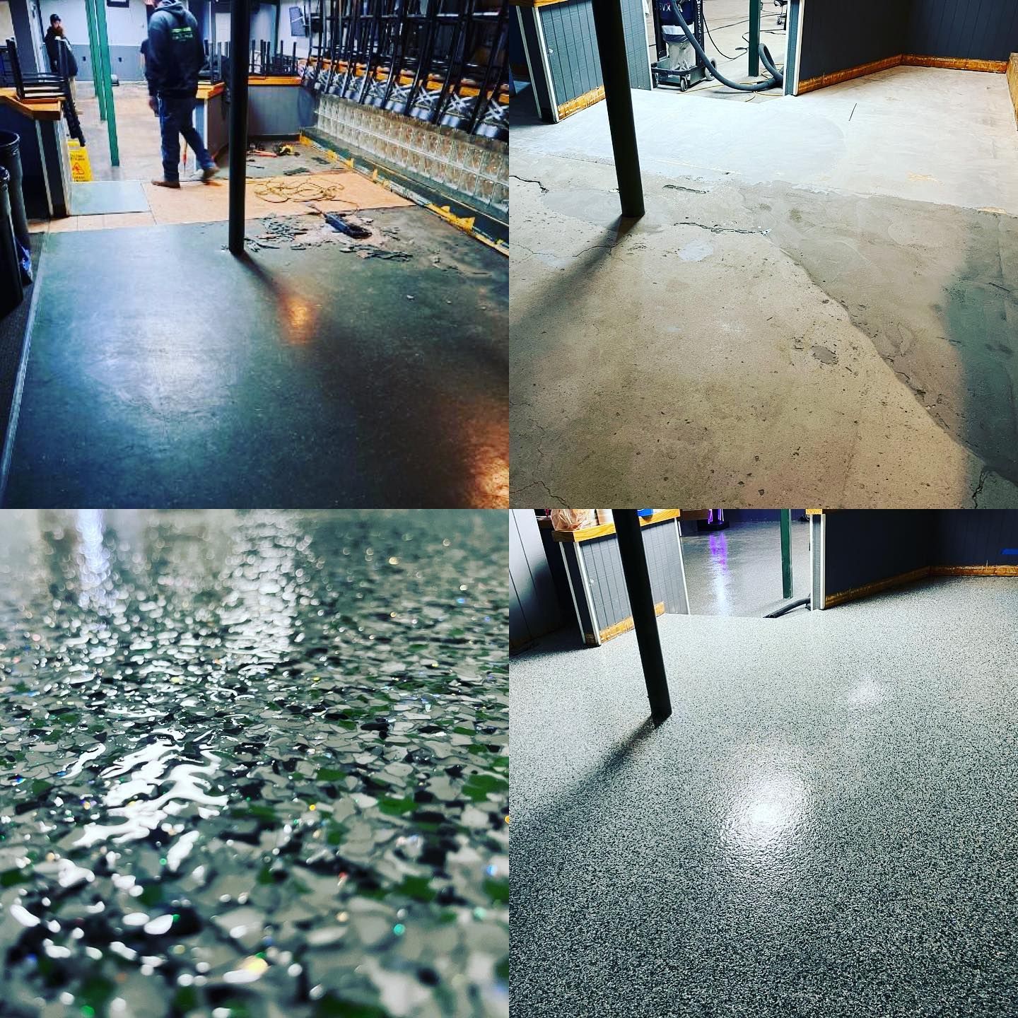 Epoxy project gallery before and after collage Erie PA 814 Epoxy