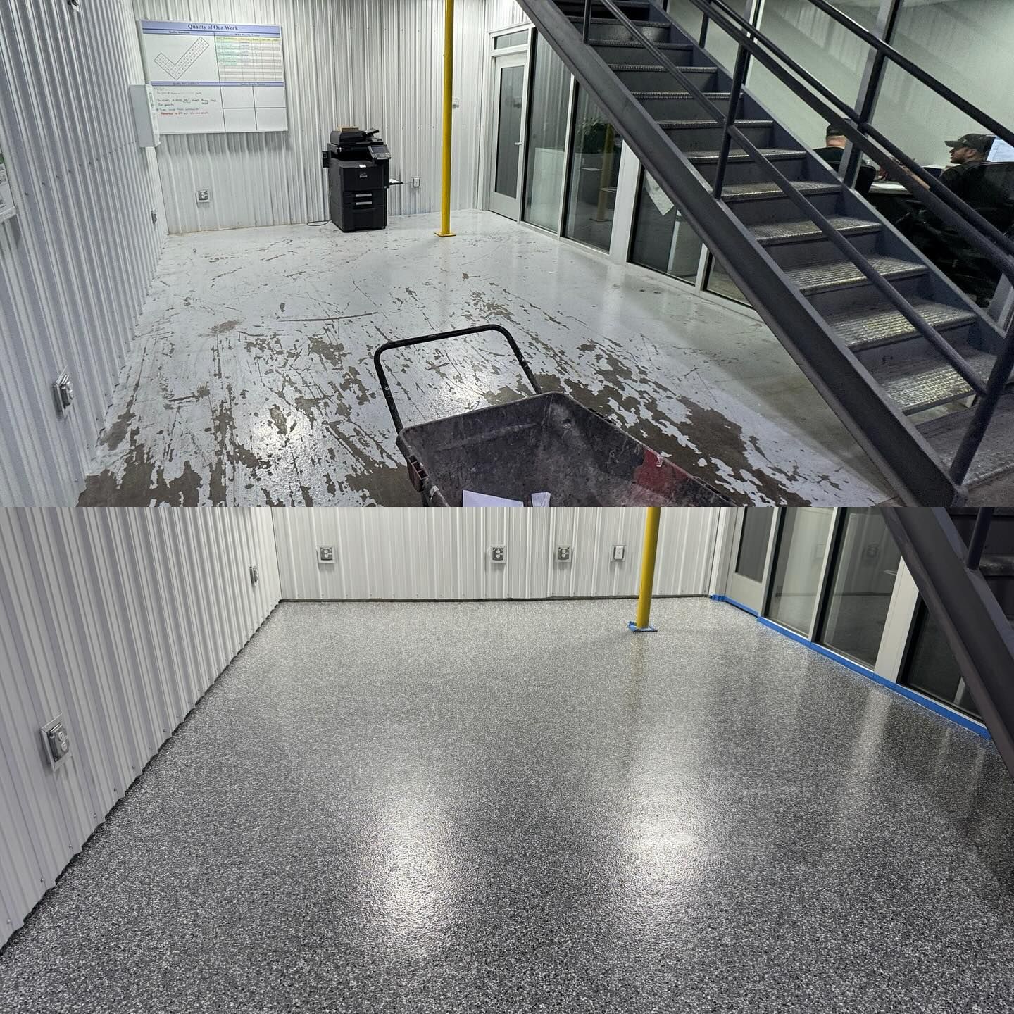 Epoxy flake shop floor project gallery Erie PA 814 Epoxy and More