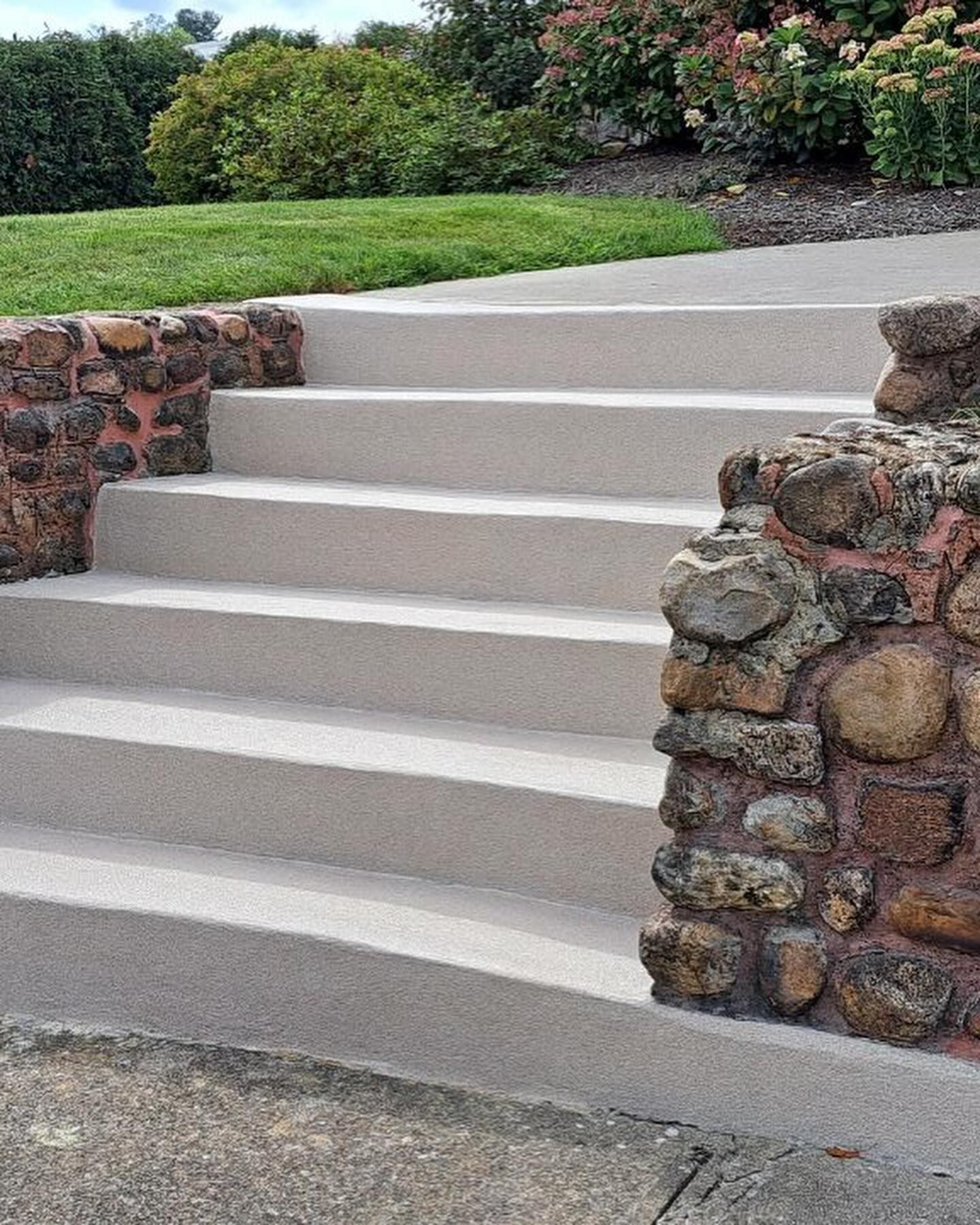 modern building exterior with polished concrete floor