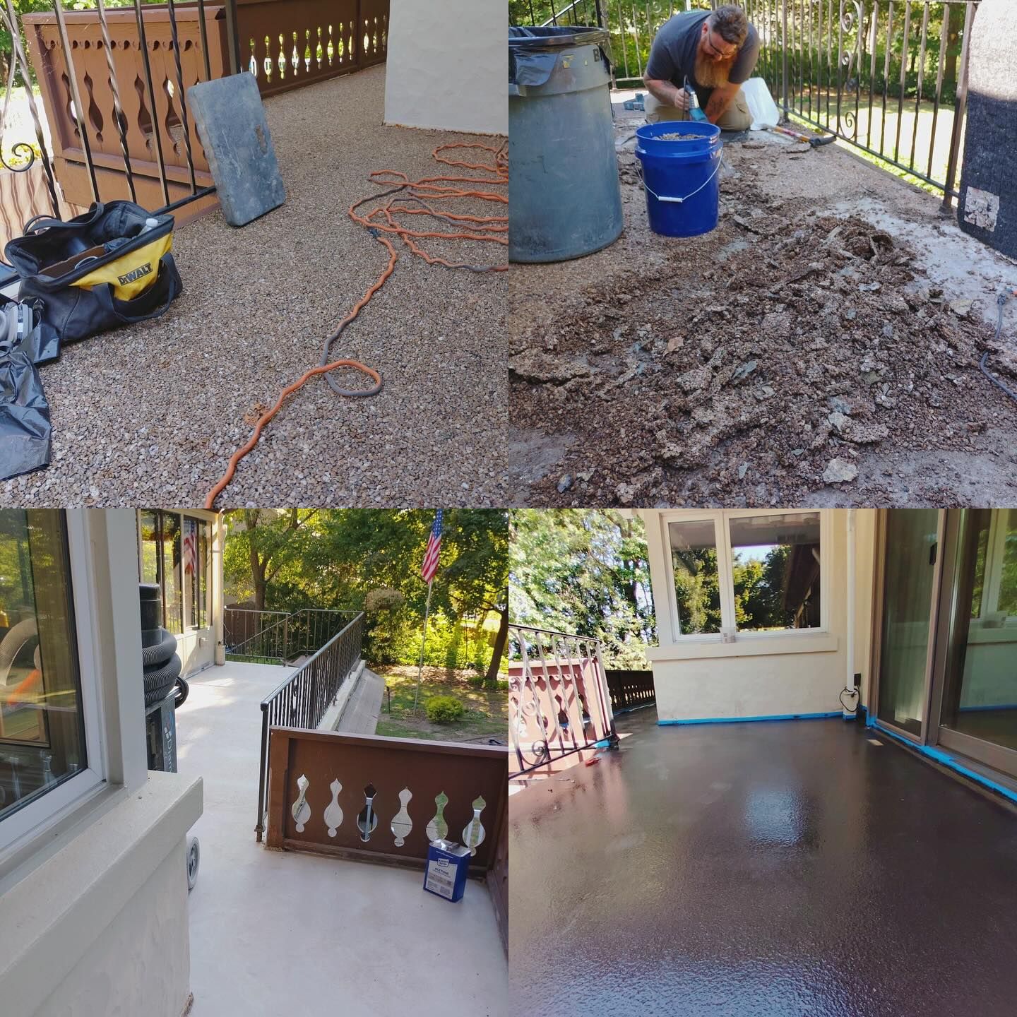 Tearing out natural stone before epoxy project gallery Erie PA 814 Epoxy