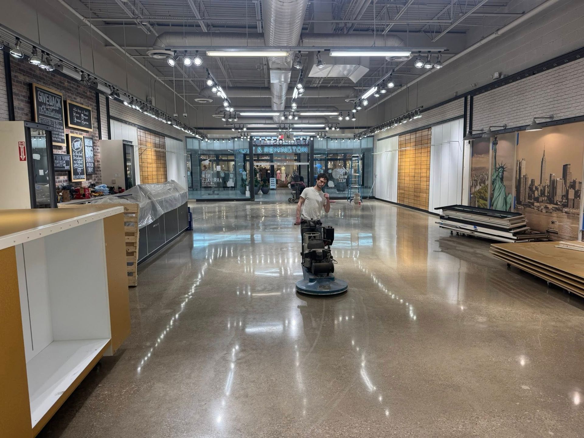 Polished concrete floor at the Aero facility in Erie, PA