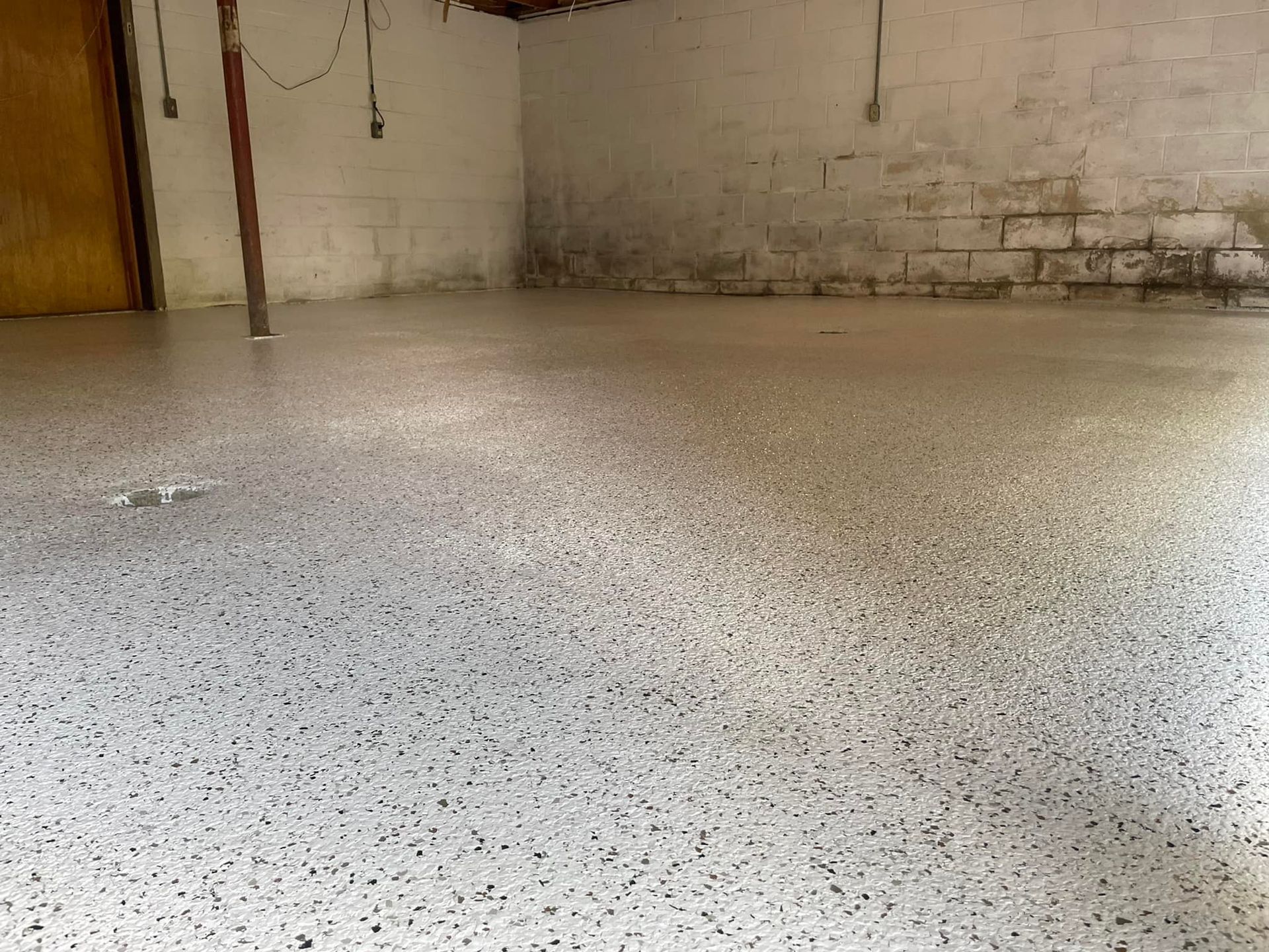 Colonial color blend epoxy flake floor Erie PA by 814 Epoxy and More