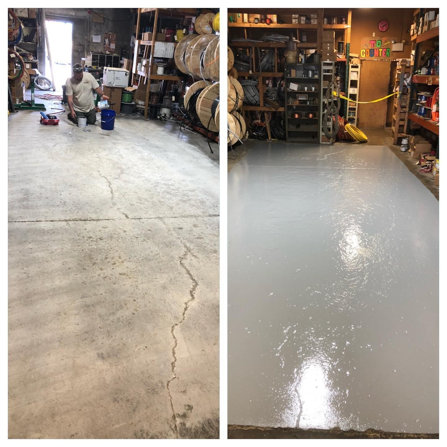 Electrical area concrete floor restoration by 814 Epoxy Erie PA