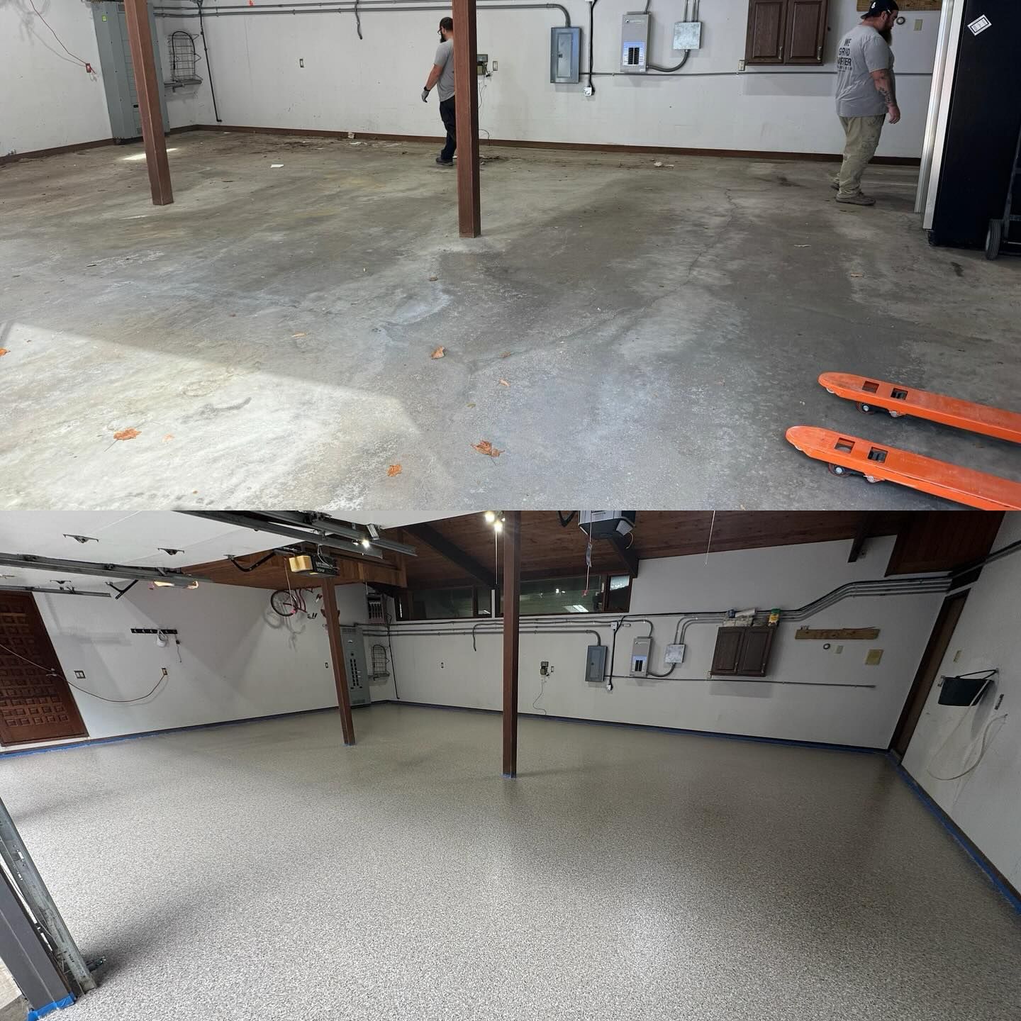 Garage floor with epoxy coating by 814 Epoxy and More in Erie, PA