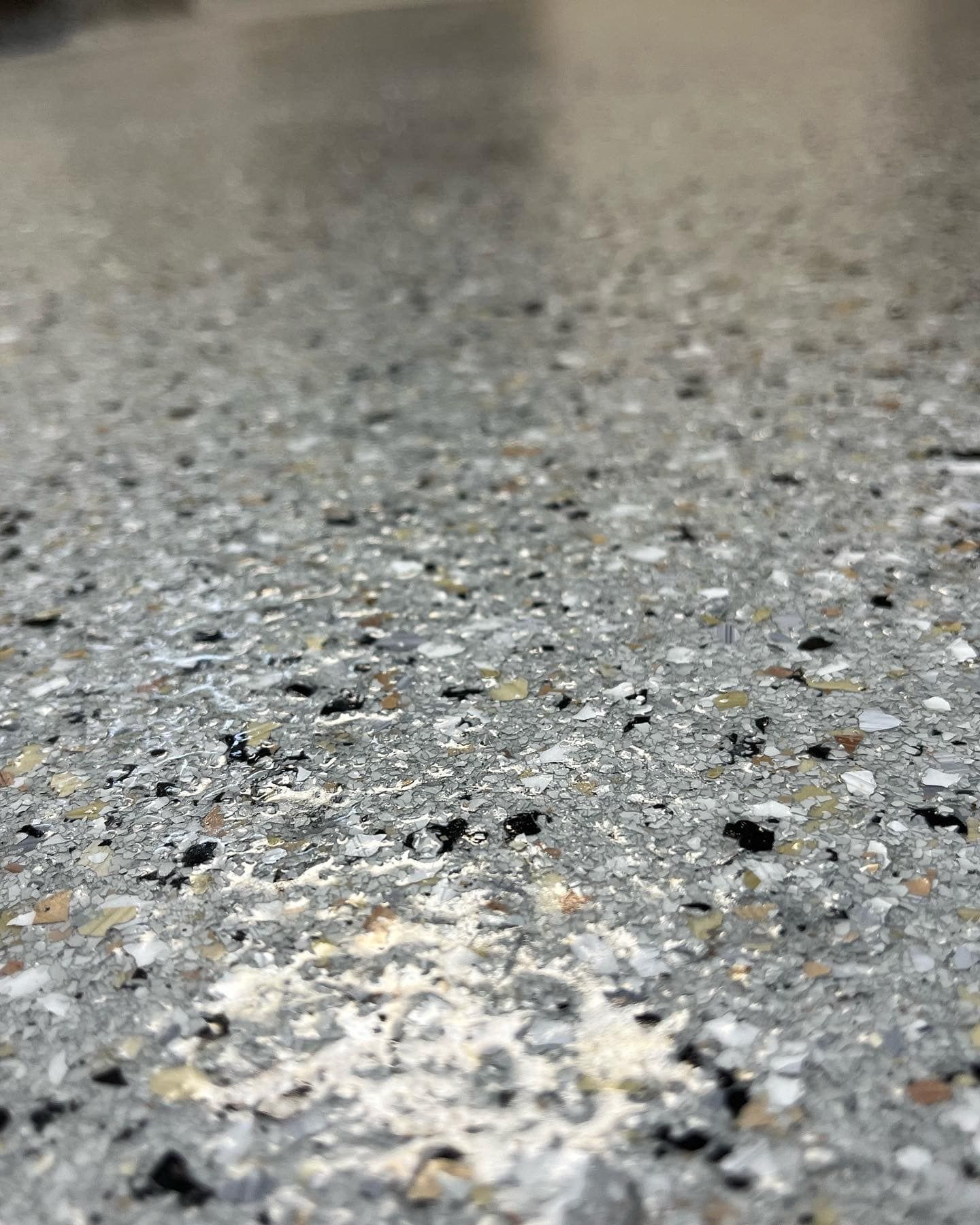 Hybrid epoxy flake grey solid color garage floor Erie PA 814 Epoxy