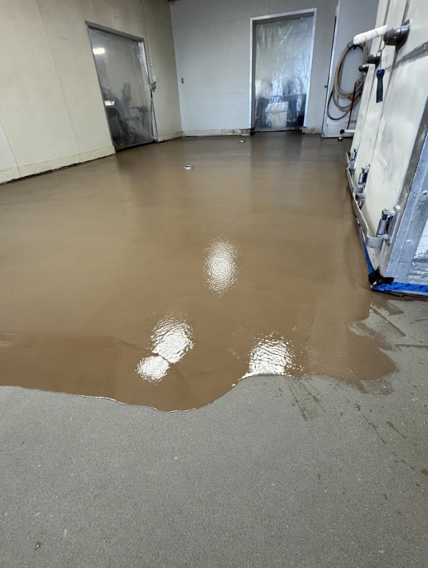 Urethane cement floor installation in commercial space by 814 Epoxy Erie PA