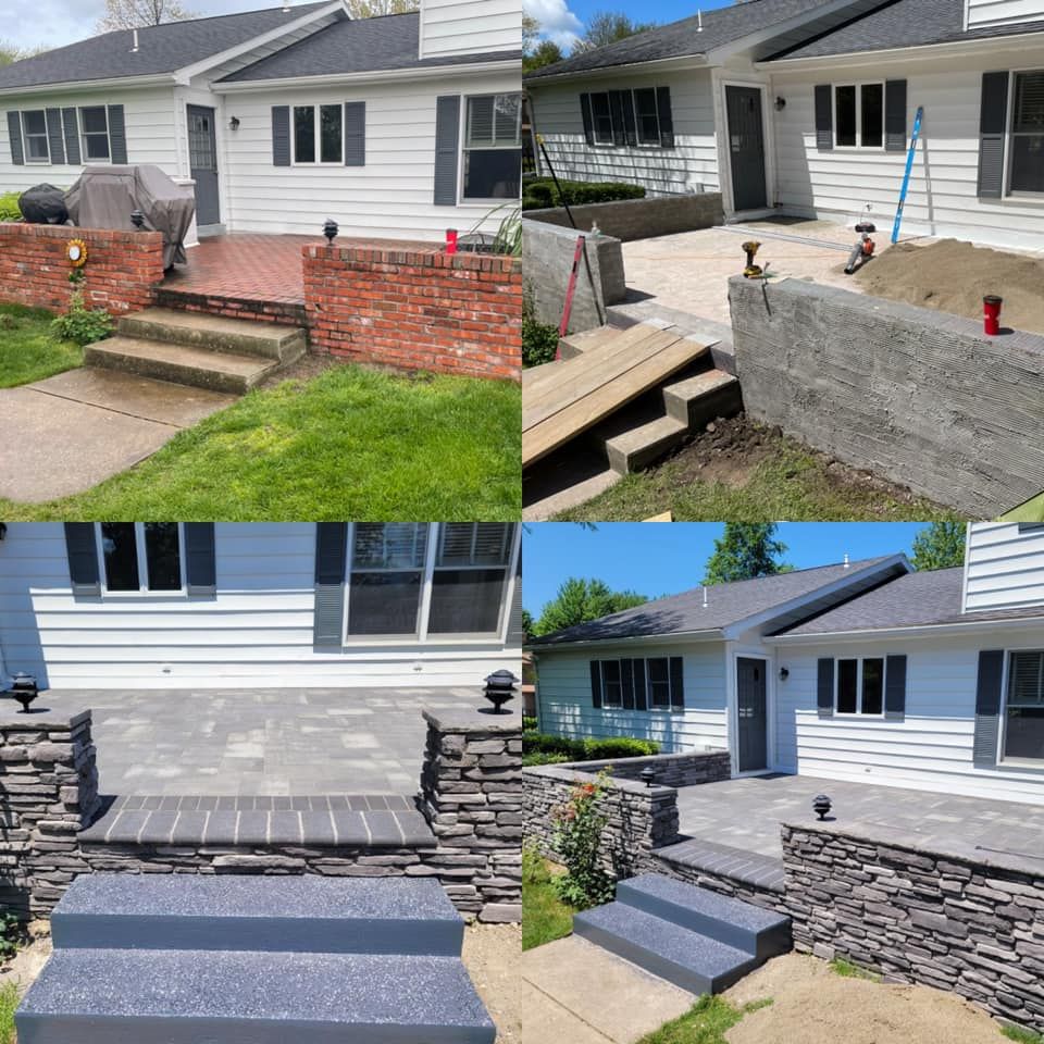 Porch concrete restoration and coating Erie PA by 814 Epoxy and More