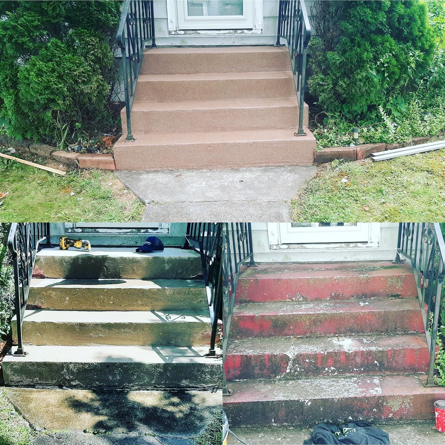 Concrete steps transformed with epoxy quartz coating in Erie, PA
