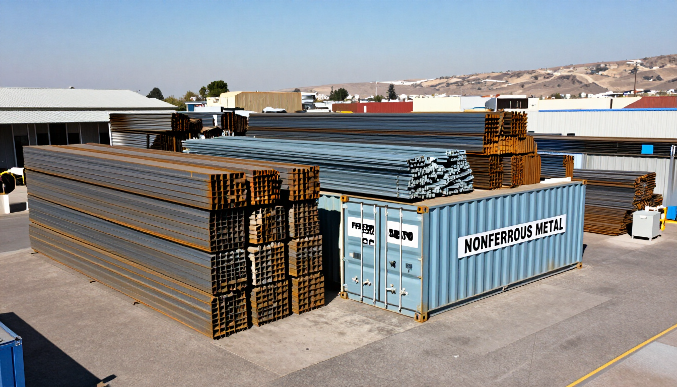 Material ferroso y metales separados para reciclaje
