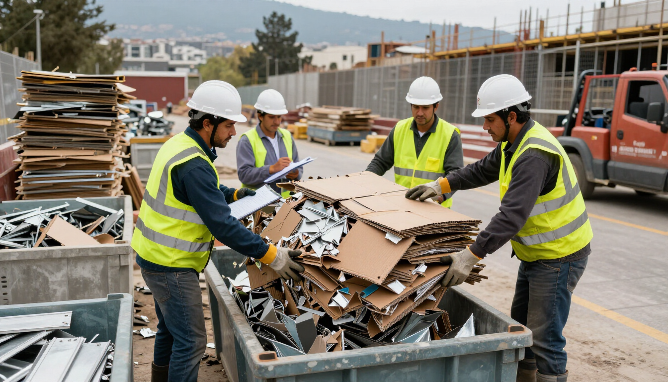 Coordinación de carga de materiales reciclables en una instalación industrial