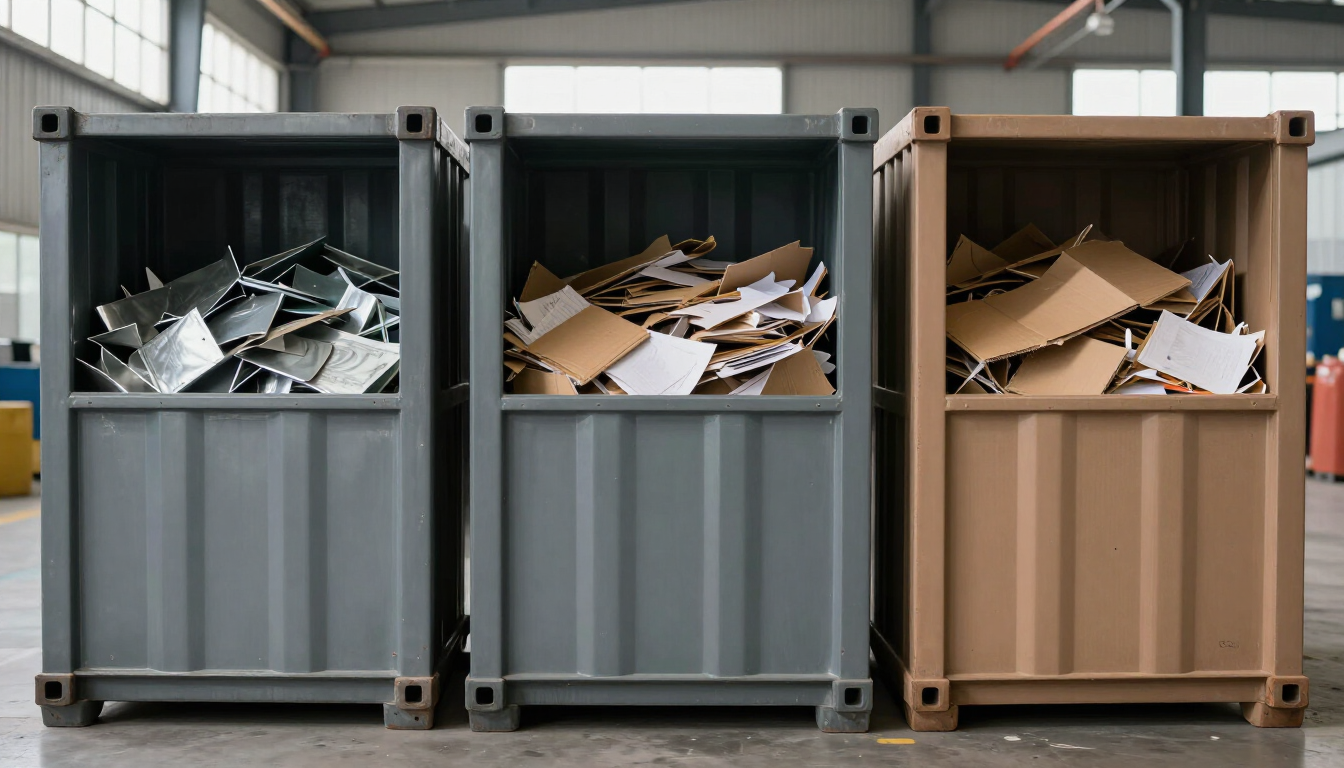 Gestión integral de residuos: separación de materiales reciclables en una empresa