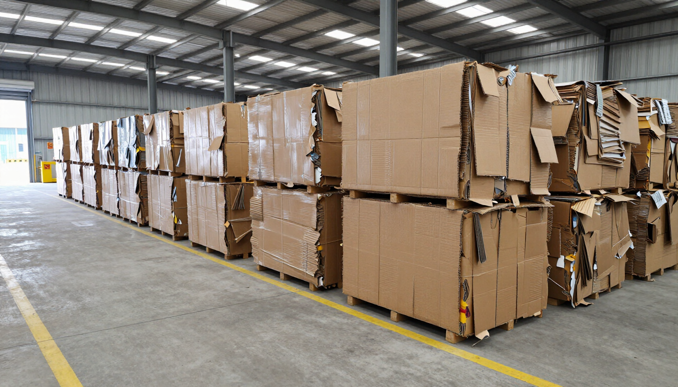 Área techada para acopio separado de cartón y papel