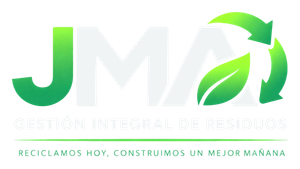 Logotipo de JMA Inversiones SPA con isotipo de reciclaje en verde y blanco