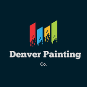 Denver Painting Co. logo with colorful skyline bars on a dark background