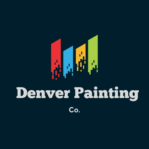 Denver Painting Co. logo with colorful skyline bars on a dark background