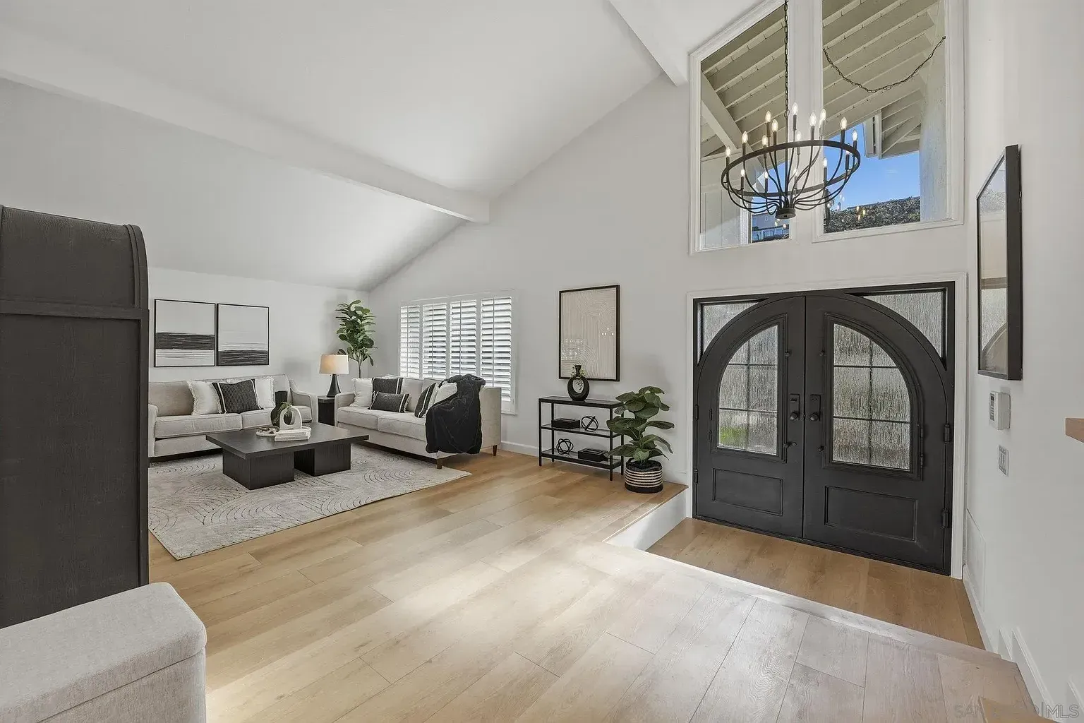 2644 La Costa whole home remodel by Center Home Improvement - entry with French doors