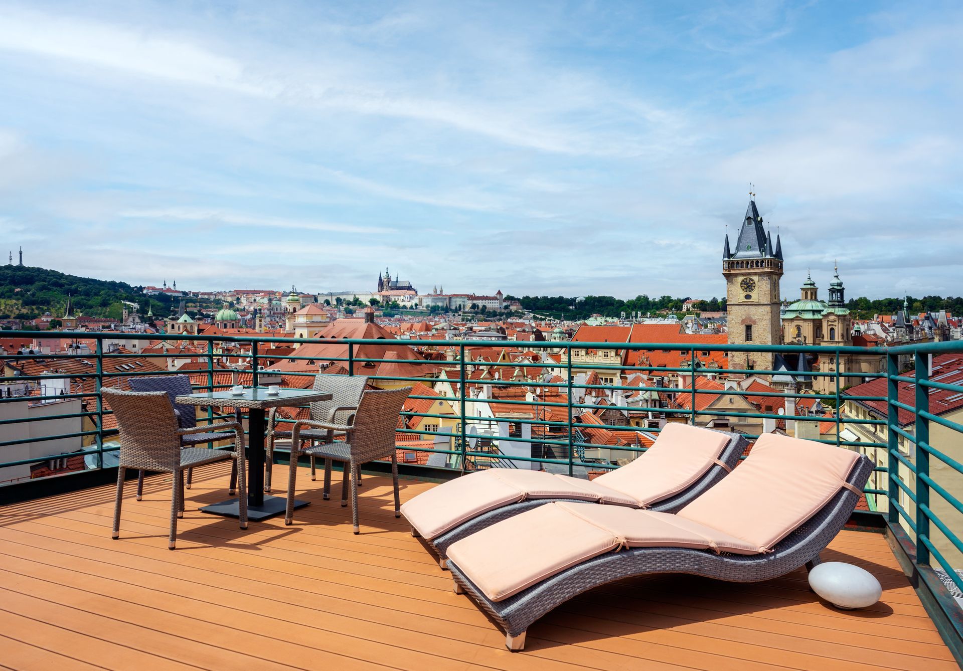 Hotel Bologna Residence in Prague, Czech Republic, with cars parked on the street.